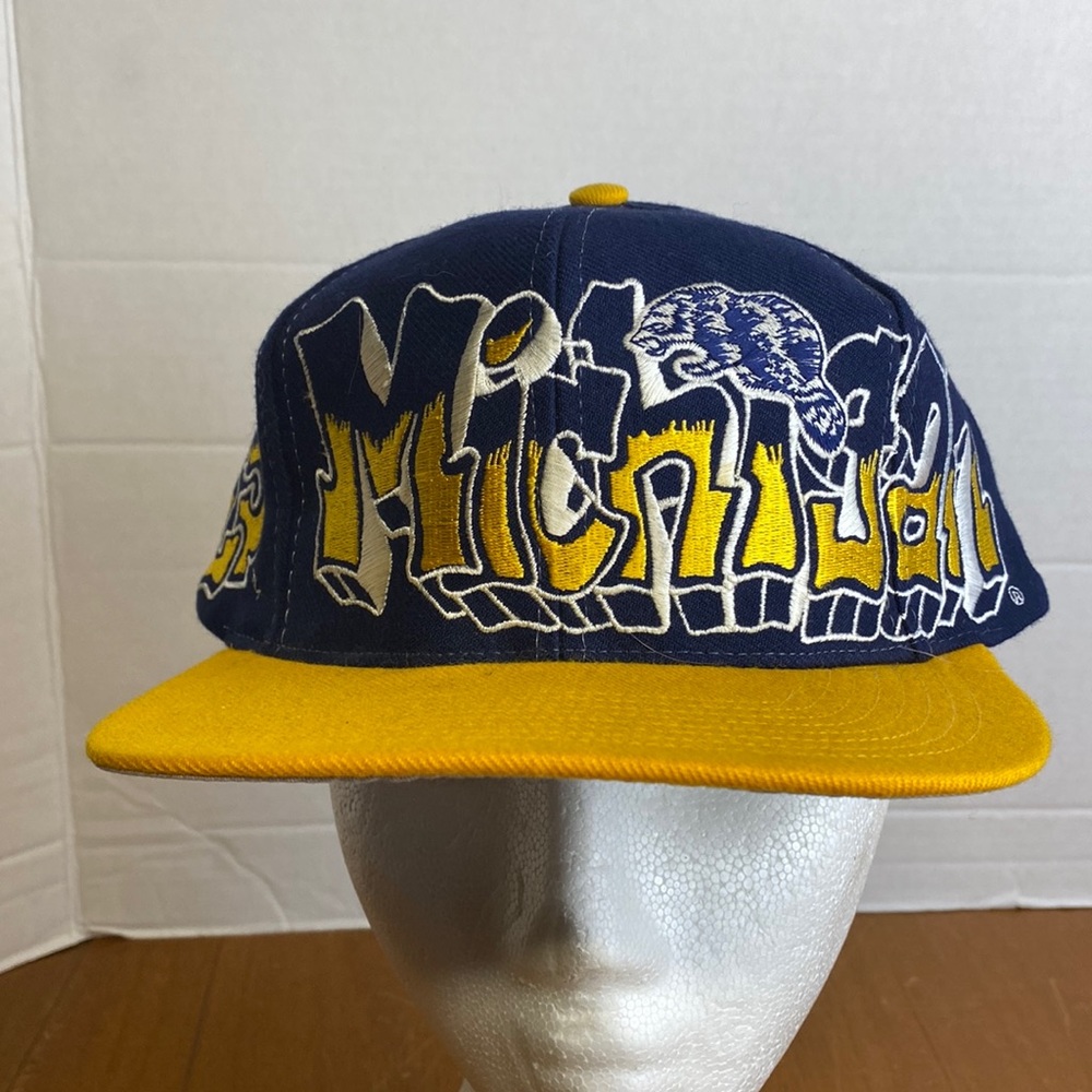 Vintage Michigan Wolverines NCAA Wool Blend Graffiti Snapback Hat by TOW